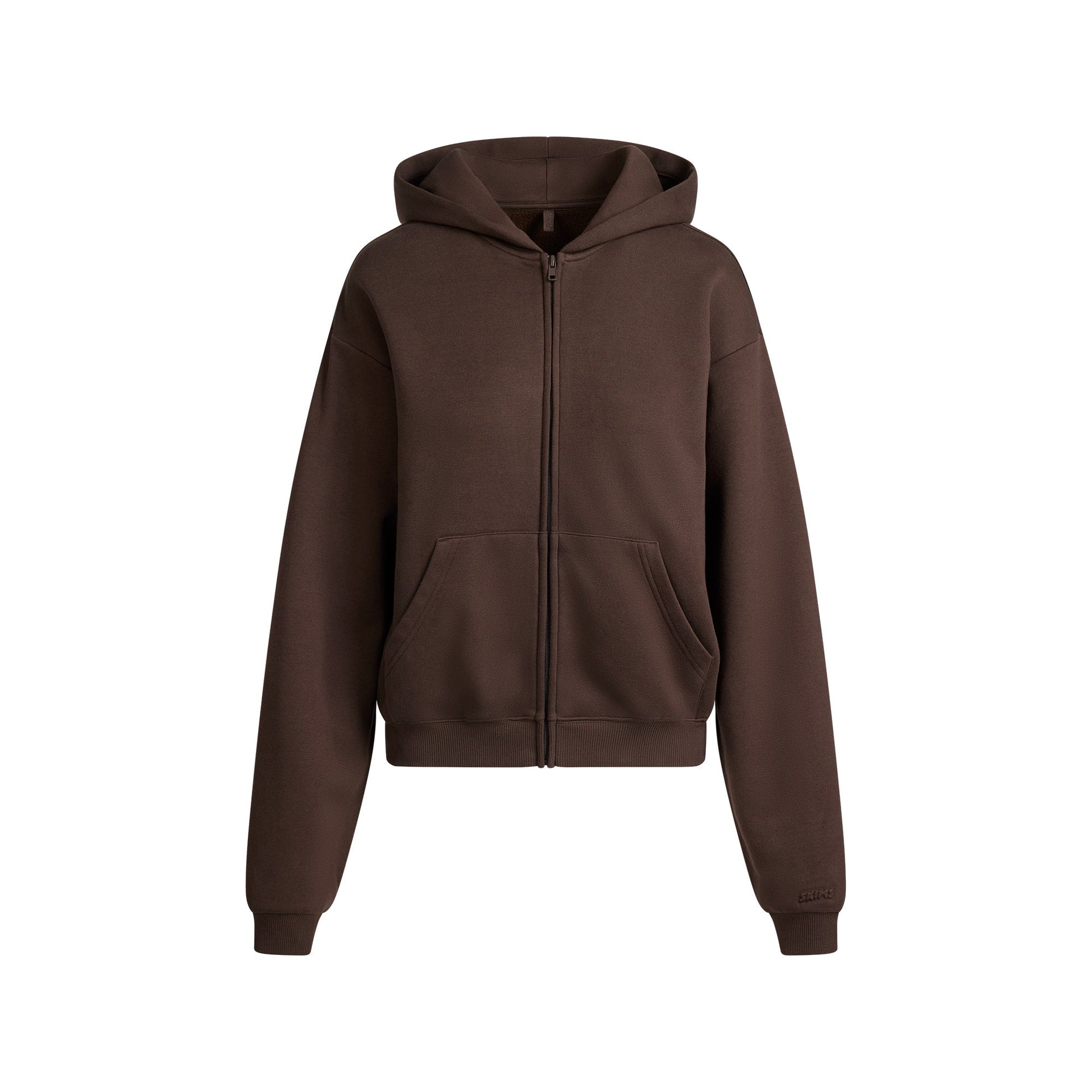 COTTON FLEECE CLASSIC ZIP UP HOODIE | DARK SEPIA