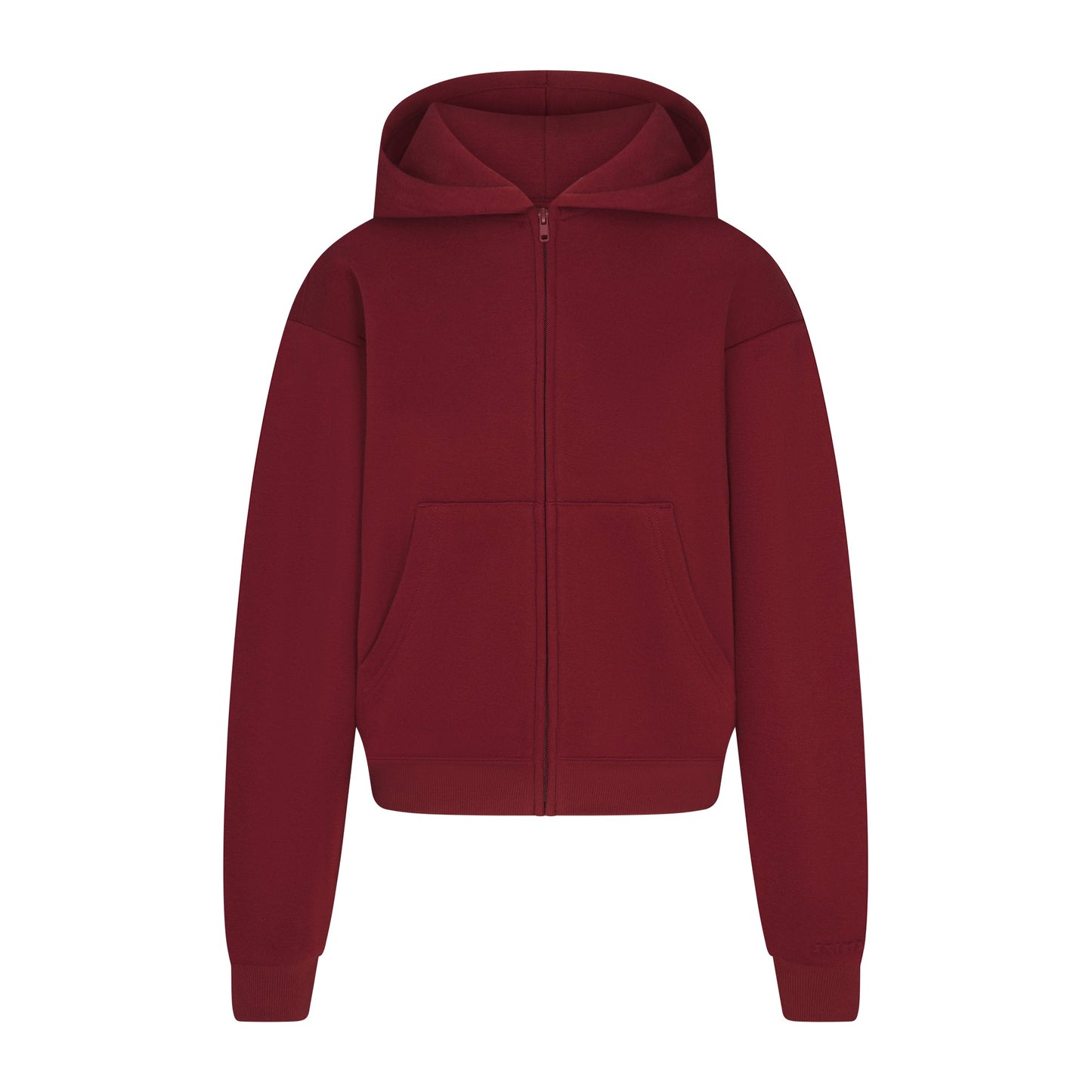 COTTON FLEECE CLASSIC ZIP UP HOODIE | MERLOT