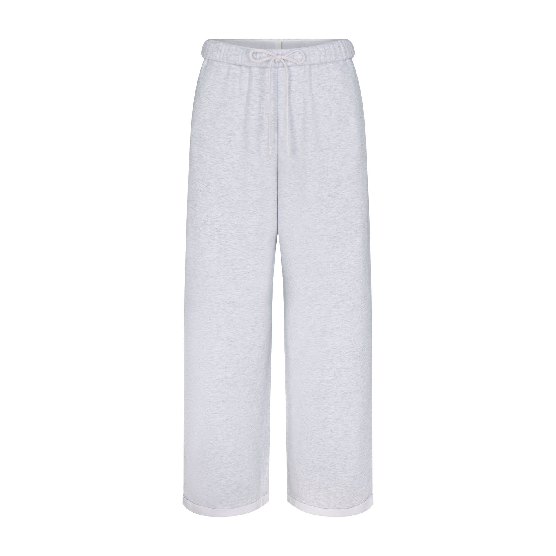 COTTON FLEECE STRAIGHT LEG PANT | LIGHT HEATHER GREY