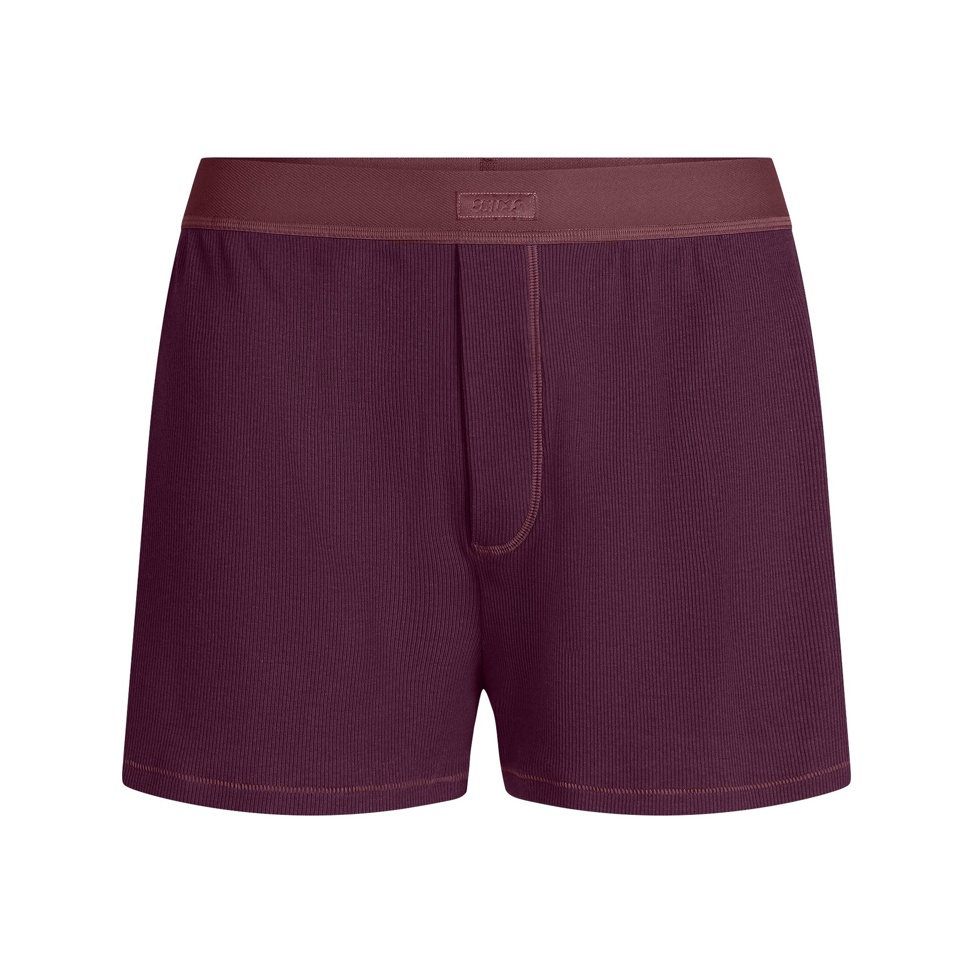 COTTON RIB LOOSE BOXER | CURRANT