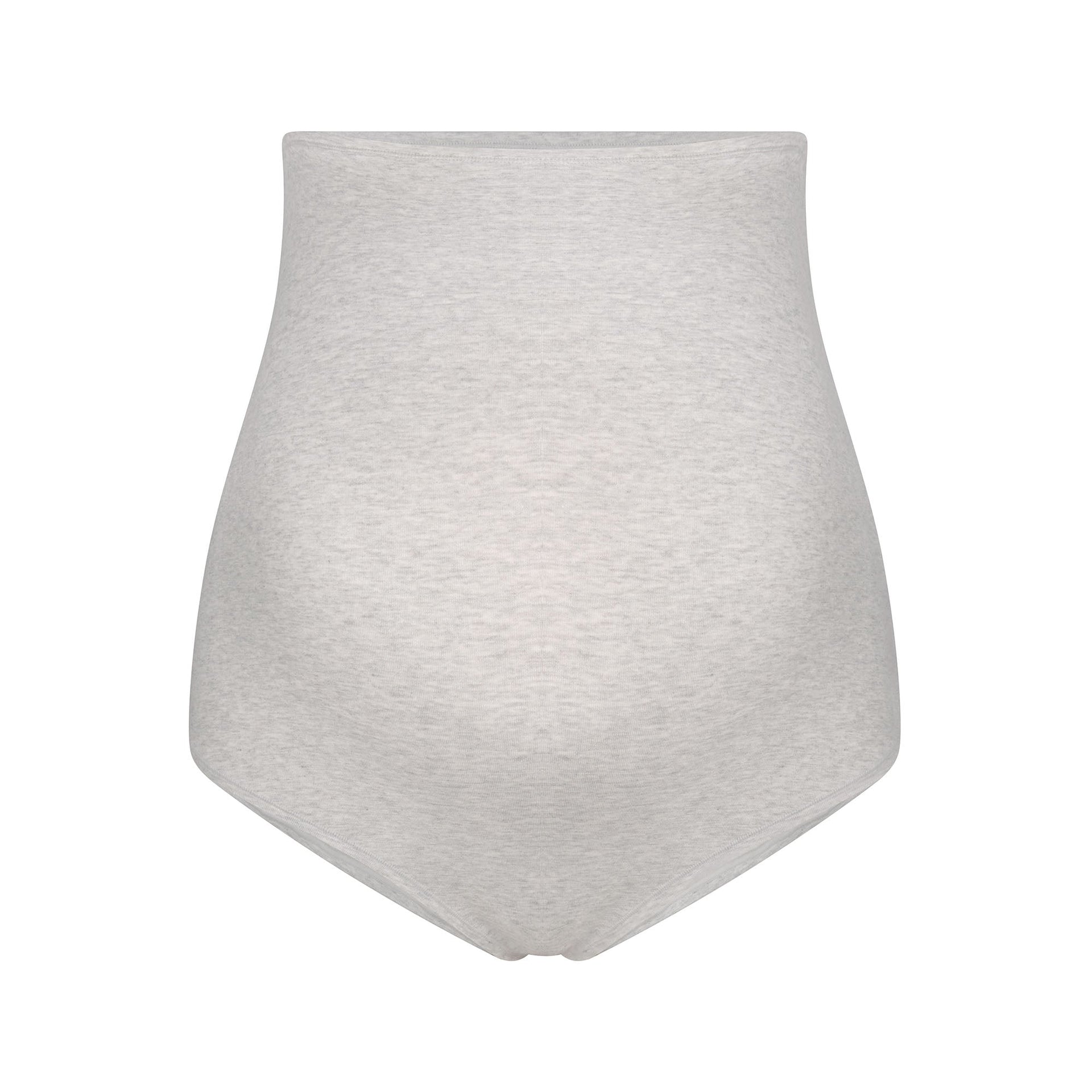 COTTON JERSEY MATERNITY HIGH-WAISTED BRIEF | LIGHT HEATHER GREY