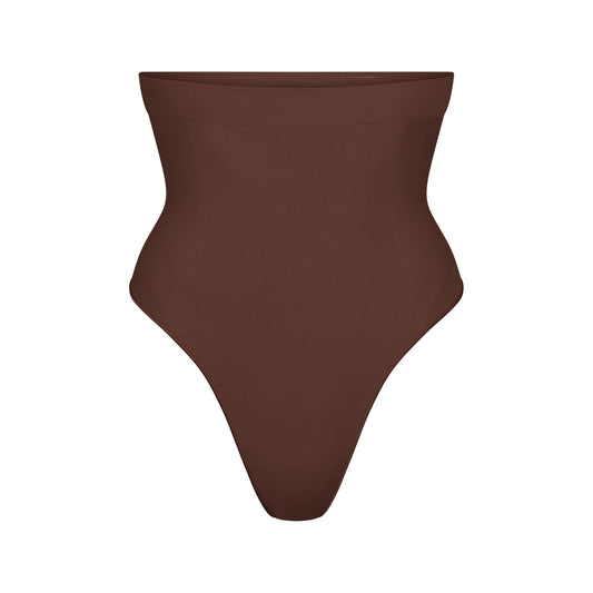 SEAMLESS SCULPT HIGH-WAISTED THONG | COCOA
