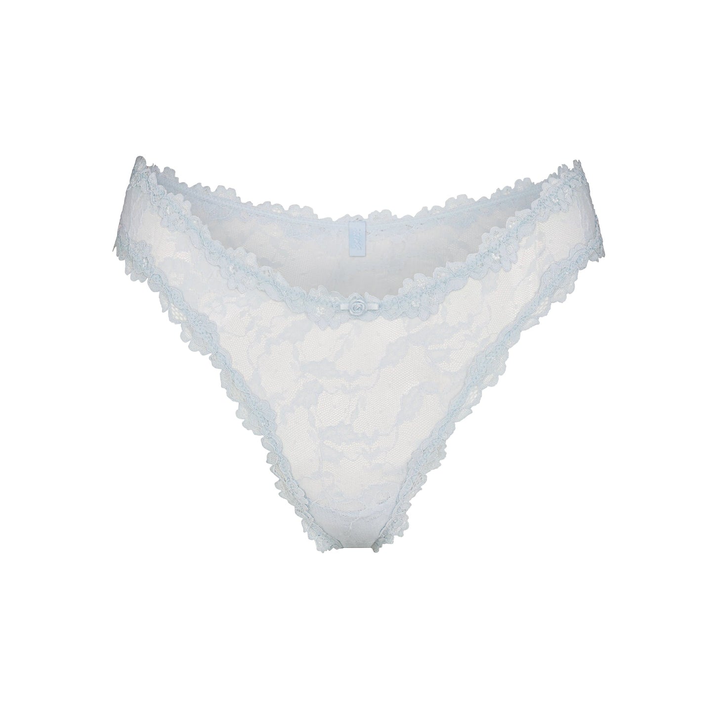 STRETCH LACE DIPPED THONG | POWDER BLUE