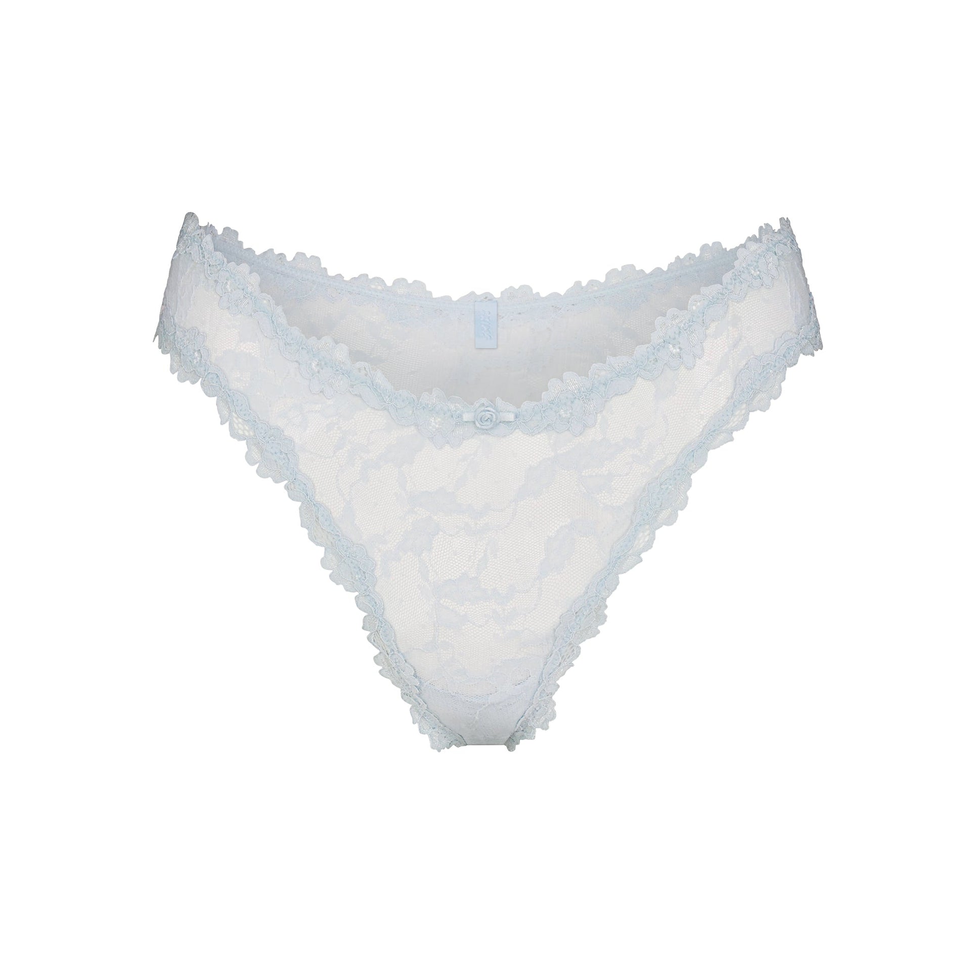 STRETCH LACE DIPPED THONG | POWDER BLUE
