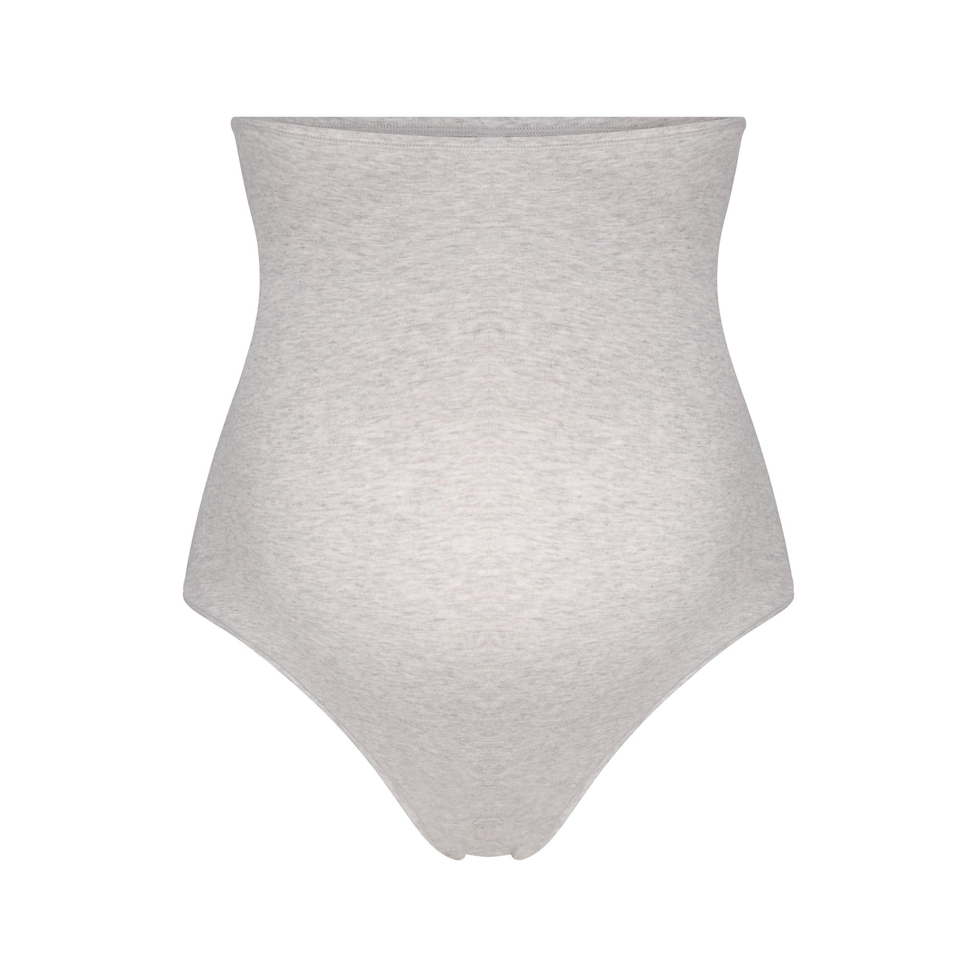COTTON JERSEY MATERNITY HIGH-WAISTED THONG | LIGHT HEATHER GREY