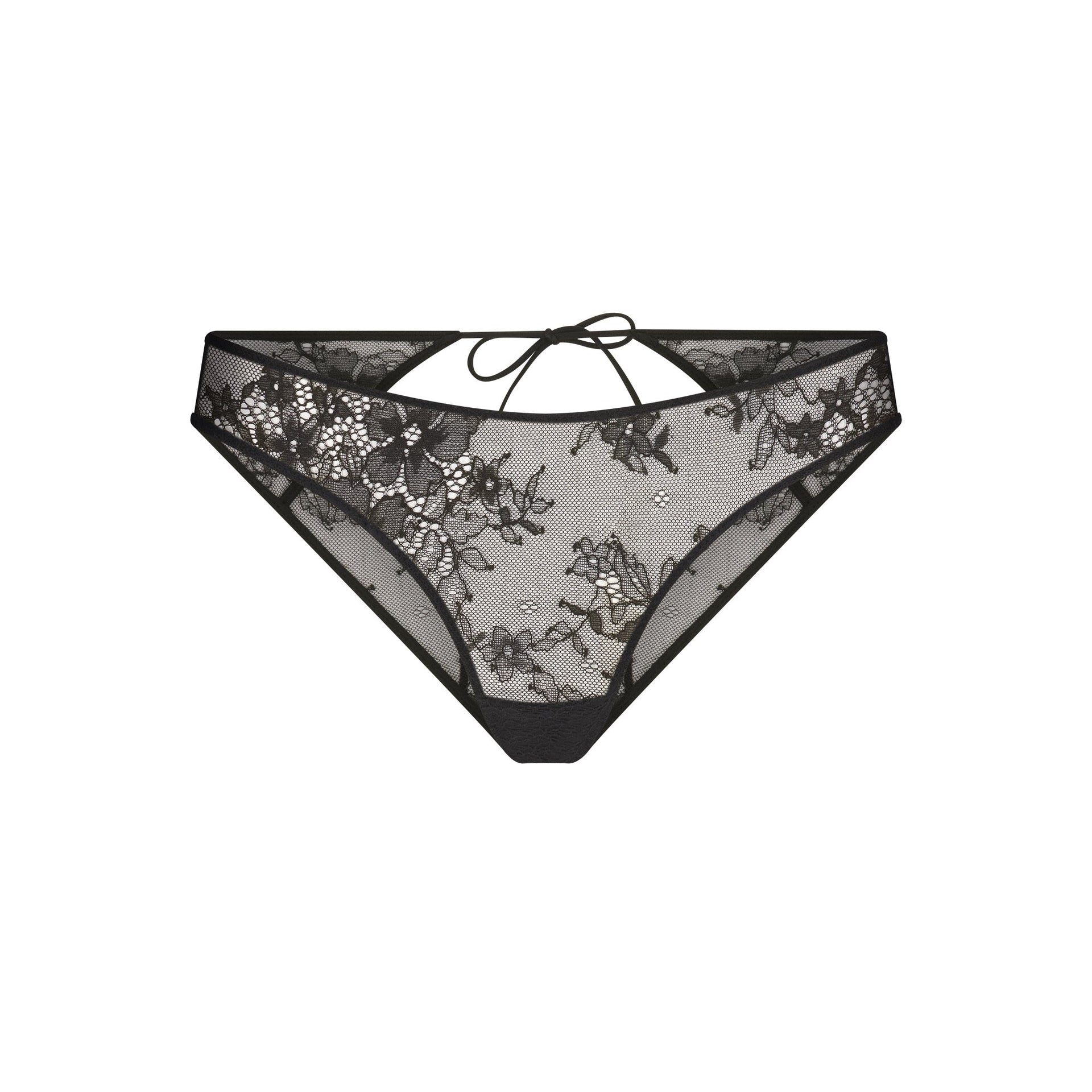 ULTRA FINE LACE PEEK-A-BOO BIKINI | ONYX