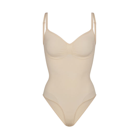 SEAMLESS SCULPT BRIEF BODYSUIT | SAND
