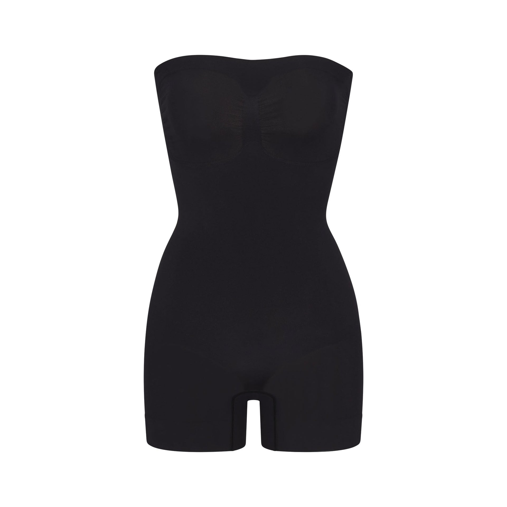 SEAMLESS SCULPT STRAPLESS SHORTIE BODYSUIT | ONYX