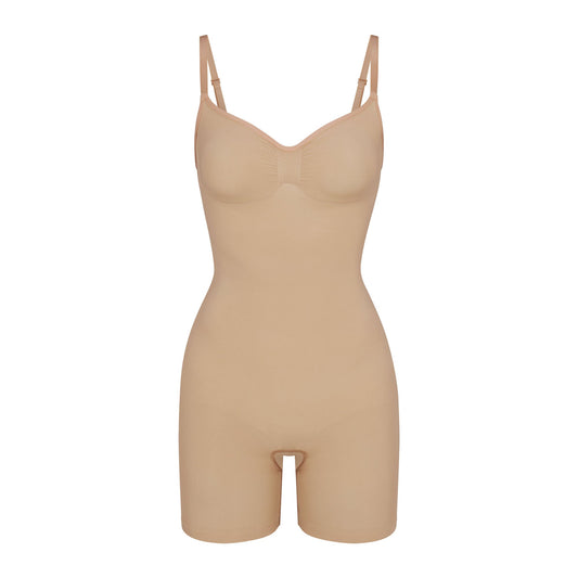 SEAMLESS SCULPT MID THIGH BODYSUIT | CLAY