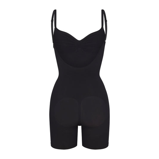 SEAMLESS SCULPT LOW BACK MID THIGH BODYSUIT | ONYX