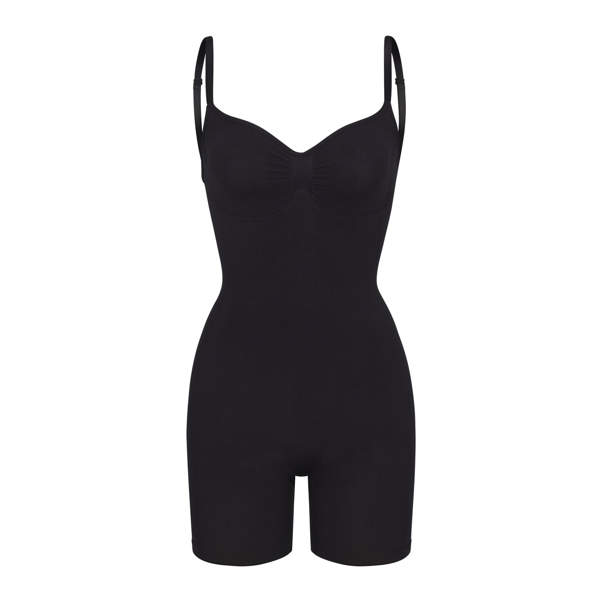 SEAMLESS SCULPT LOW BACK MID THIGH BODYSUIT | ONYX