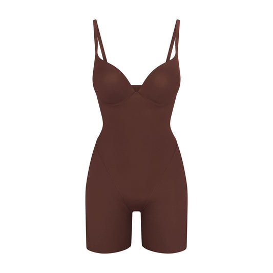 SKIMS ULTIMATE BODY PUSH-UP BUTT ENHANCING PADDED MID THIGH BODYSUIT | COCOA