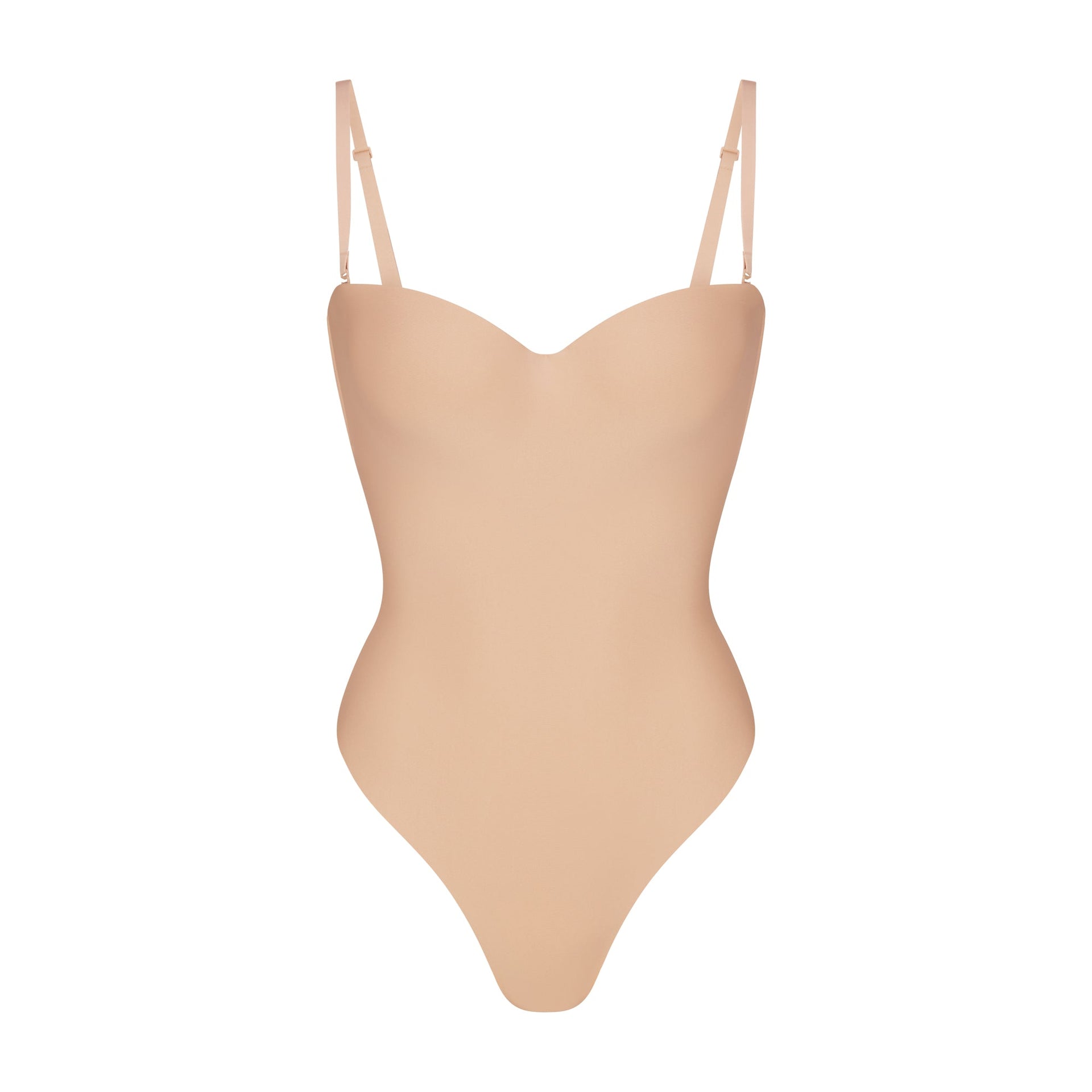 SKIMS BODY UNDERWIRE THONG BODYSUIT | CLAY