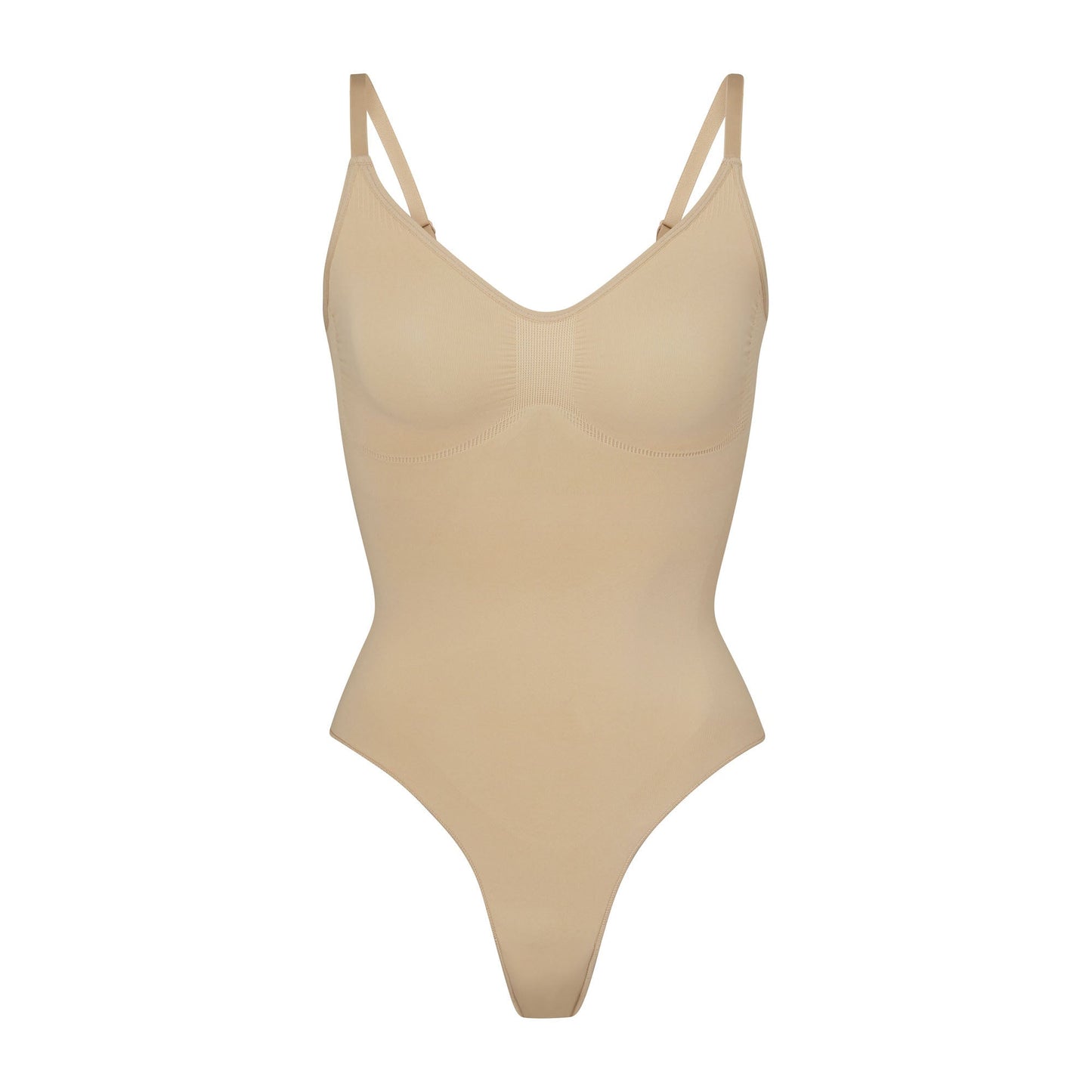 SEAMLESS SCULPT THONG BODYSUIT | CLAY
