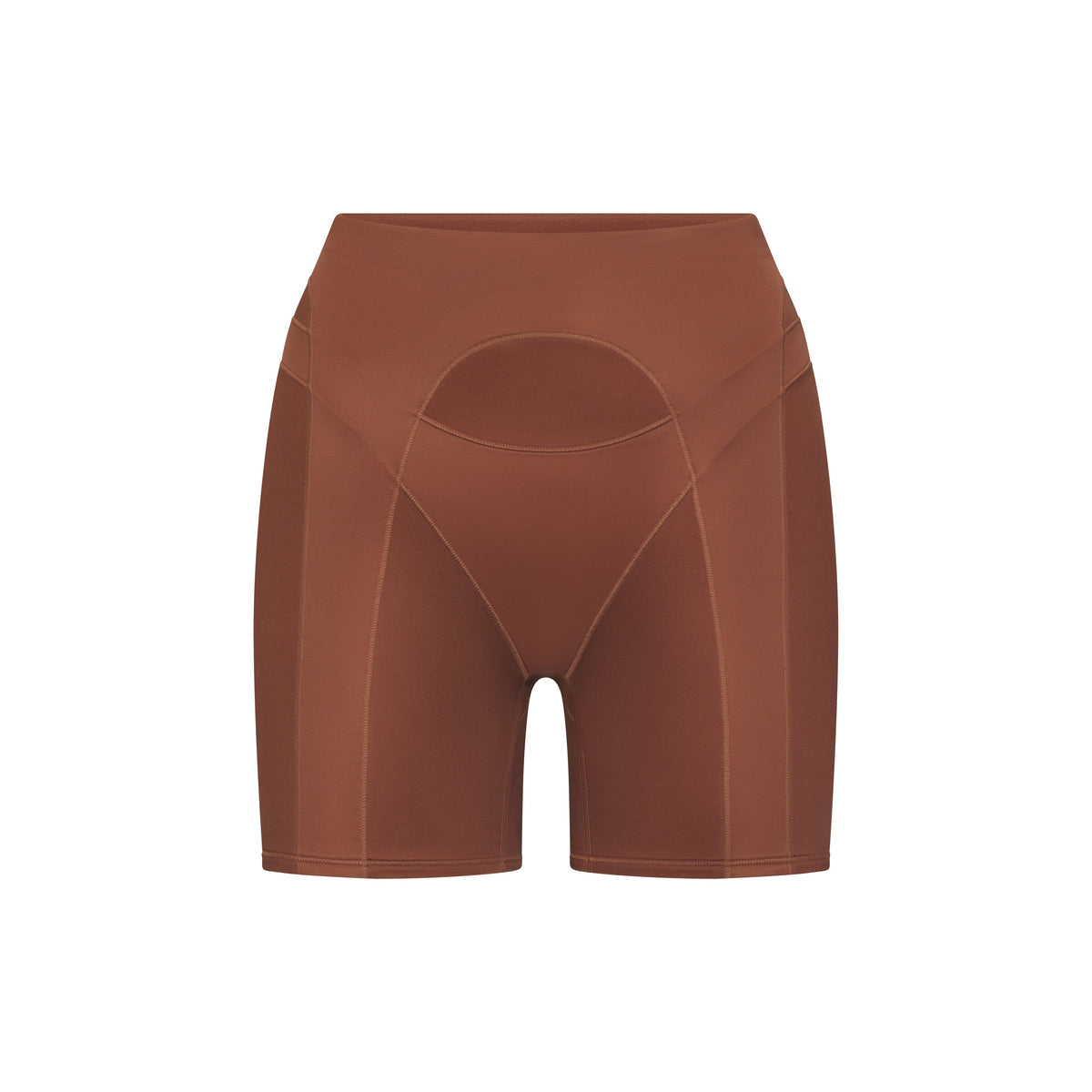 NikeSKIMS SATIN SHINE PANELED 5 BIKER SHORT | CAROB BROWN