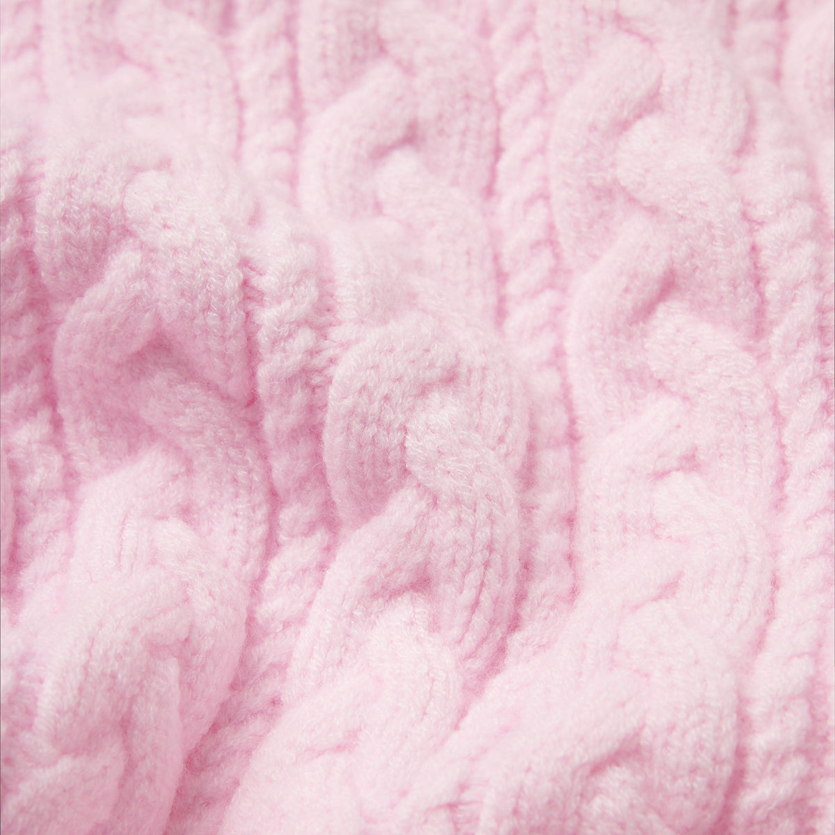 SWEATER KNIT CABLE ZIP UP HOODIE | CHERRY BLOSSOM