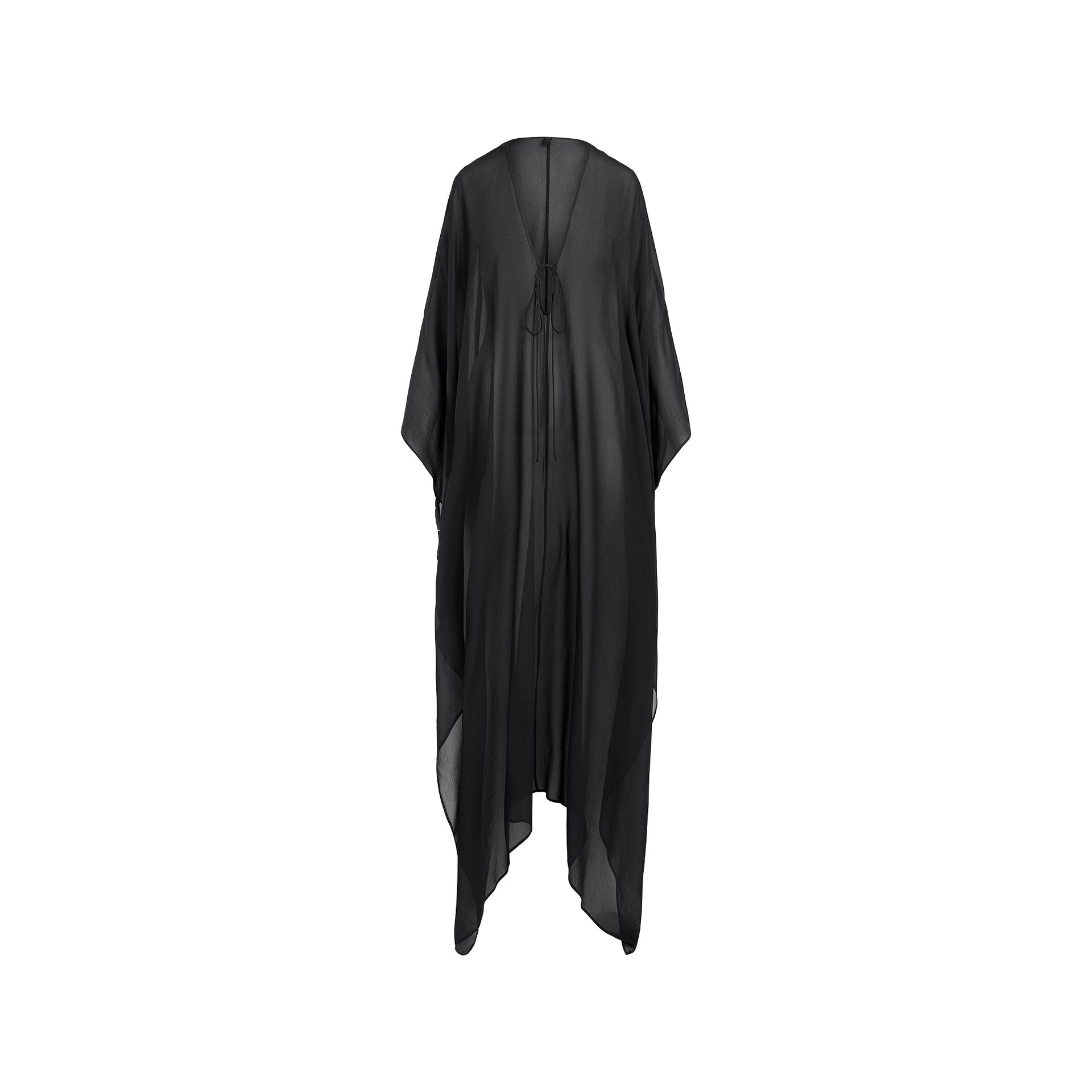 SHEER COVER-UPS LONG KAFTAN | OBSIDIAN