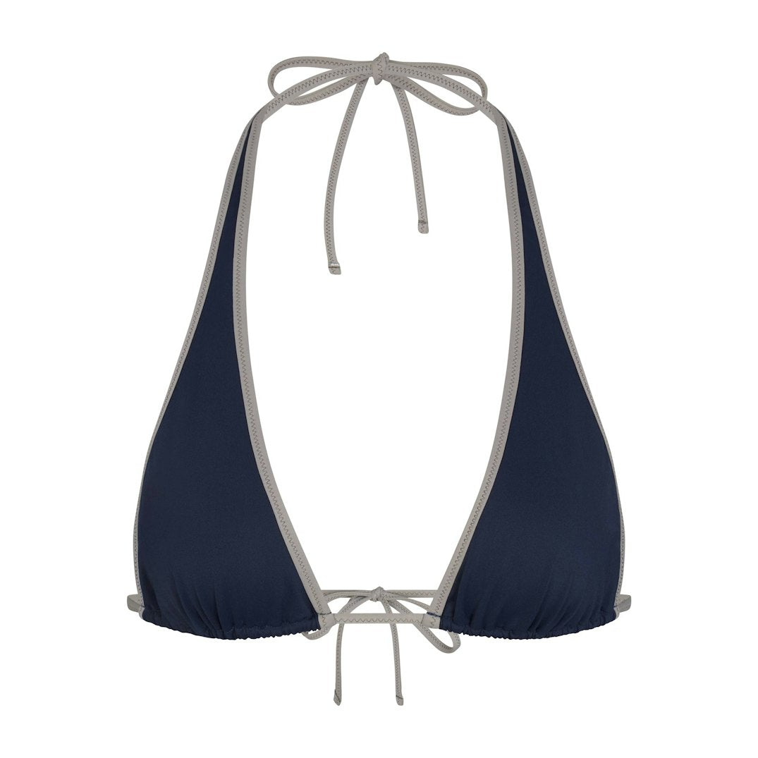 SIGNATURE SWIM PLUNGE BIKINI TOP | NAVY CONTRAST