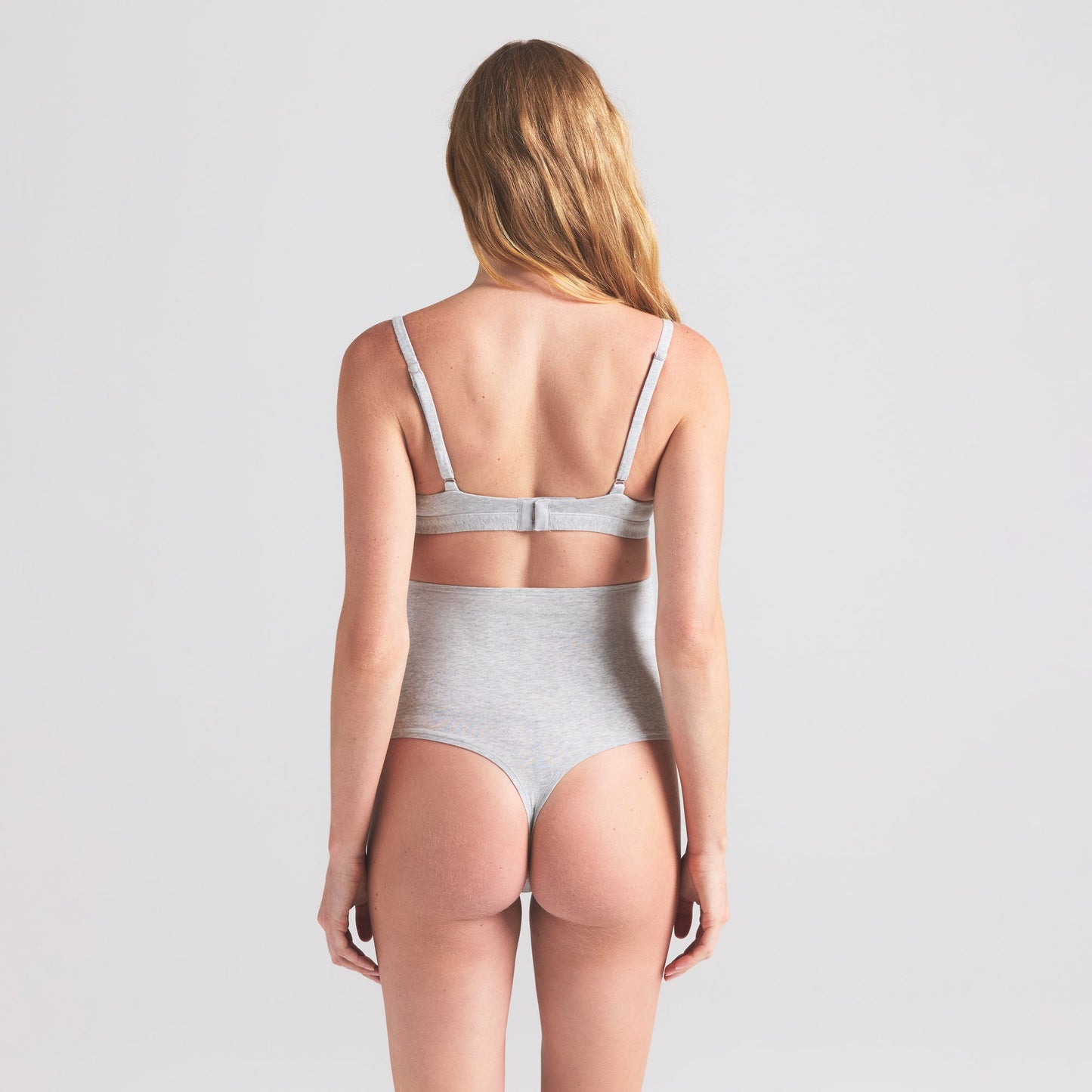 COTTON JERSEY MATERNITY NURSING SCOOP BRALETTE | LIGHT HEATHER GREY