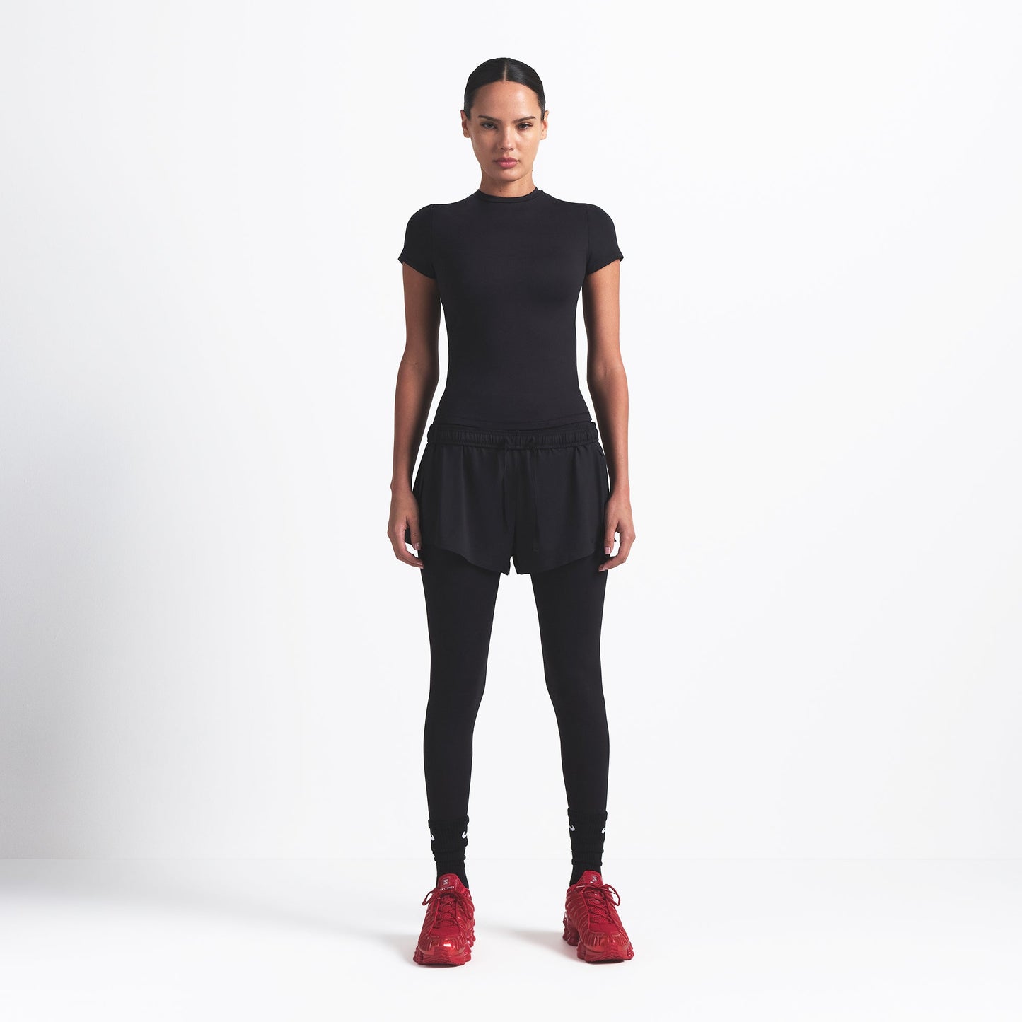 NikeSKIMS MATTE PADDED BABY TEE | OBSIDIAN