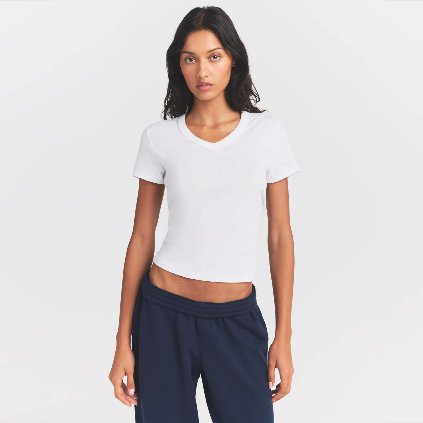WORN IN JERSEY BABY V NECK TEE | SNOW