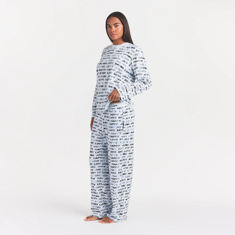 BOYFRIEND LONG SLEEVE AND LOOSE PANT SET | BLUE QUARTZ MERRY SKIMS