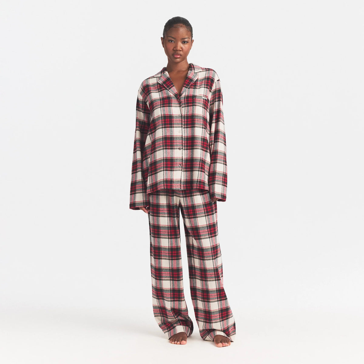 FLANNEL SLEEP LONG SLEEVE AND PANT SLEEP SET | BUFF MONTGOMERY CHECK