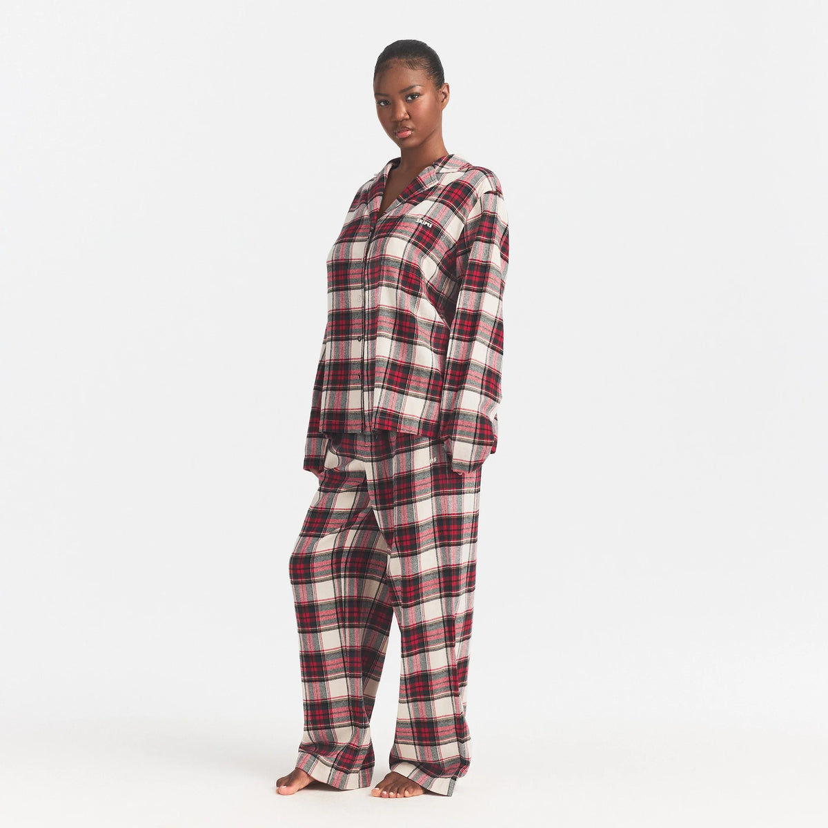 FLANNEL SLEEP LONG SLEEVE AND PANT SLEEP SET | BUFF MONTGOMERY CHECK