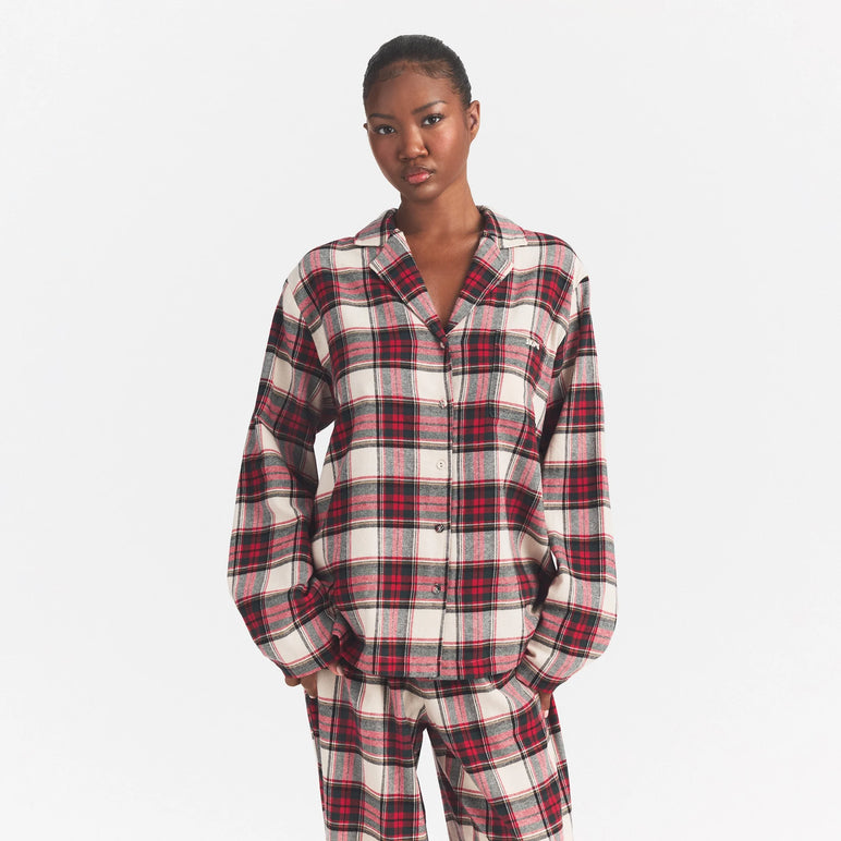 FLANNEL SLEEP LONG SLEEVE AND PANT SLEEP SET | BUFF MONTGOMERY CHECK