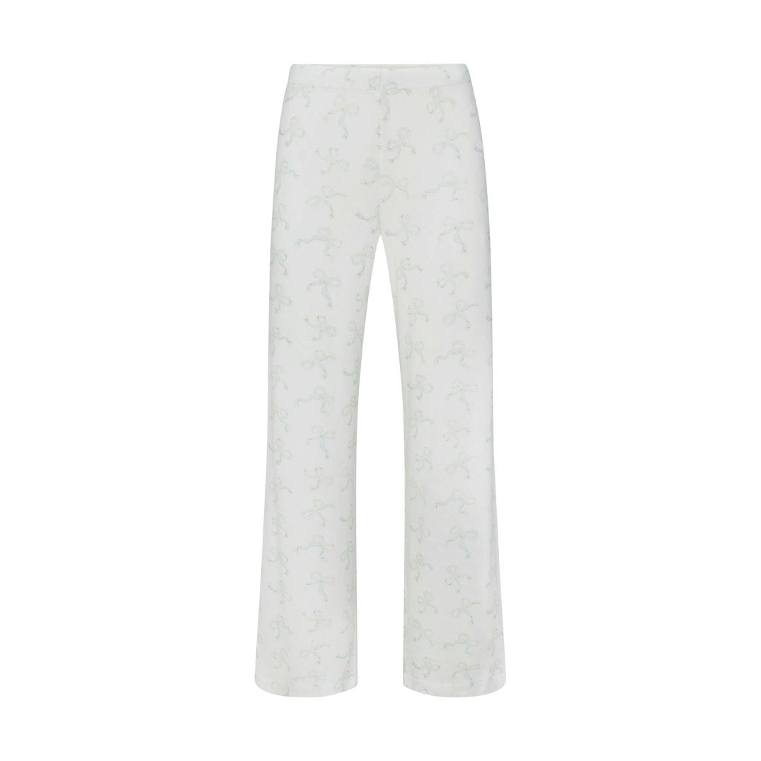 SOFT LOUNGE SLEEP SET | IVORY PEARL BOWS PRINT