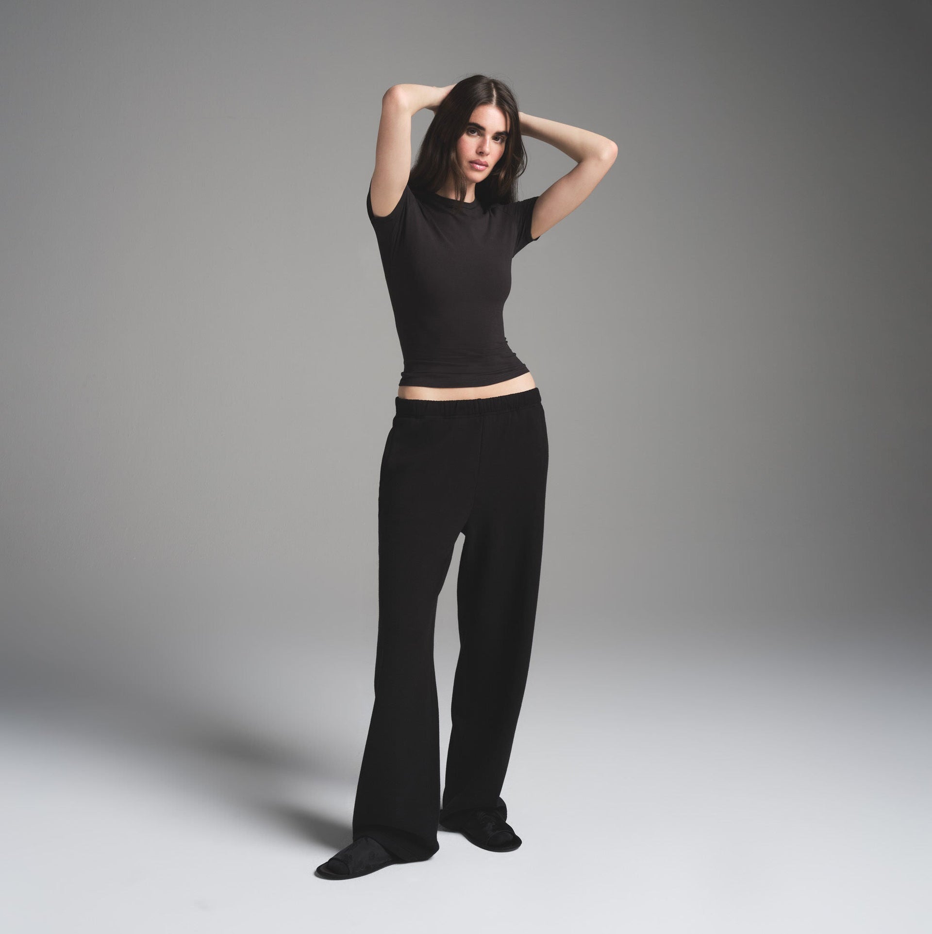 COTTON FLEECE CLASSIC STRAIGHT LEG PANT | ONYX