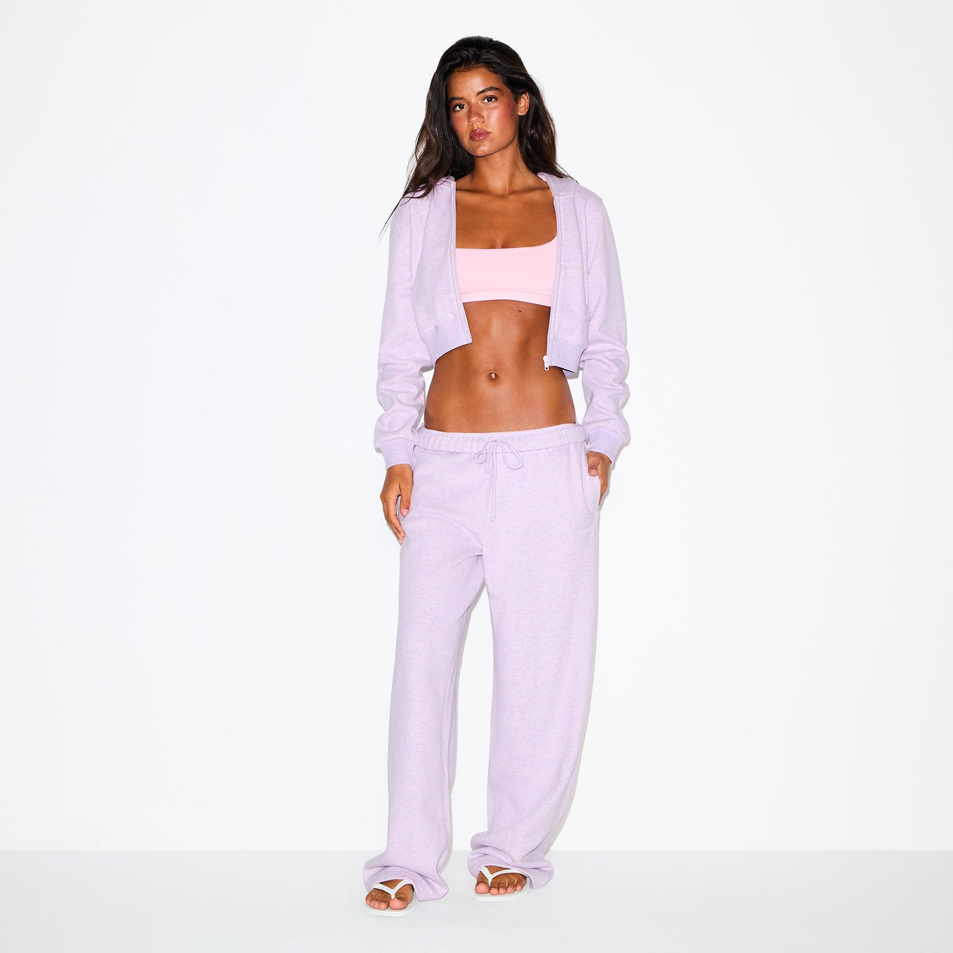COTTON FLEECE CLASSIC STRAIGHT LEG PANT | PURPLE HEATHER