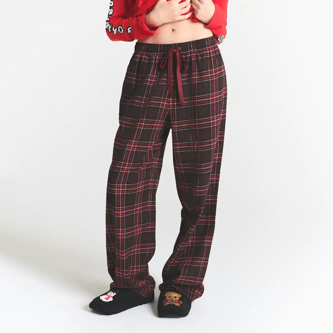 CACTUS PLANT FLEA MARKET X SKIMS SKIMS SLEEP FLANNEL PANT SET | RED BEAR PRINT