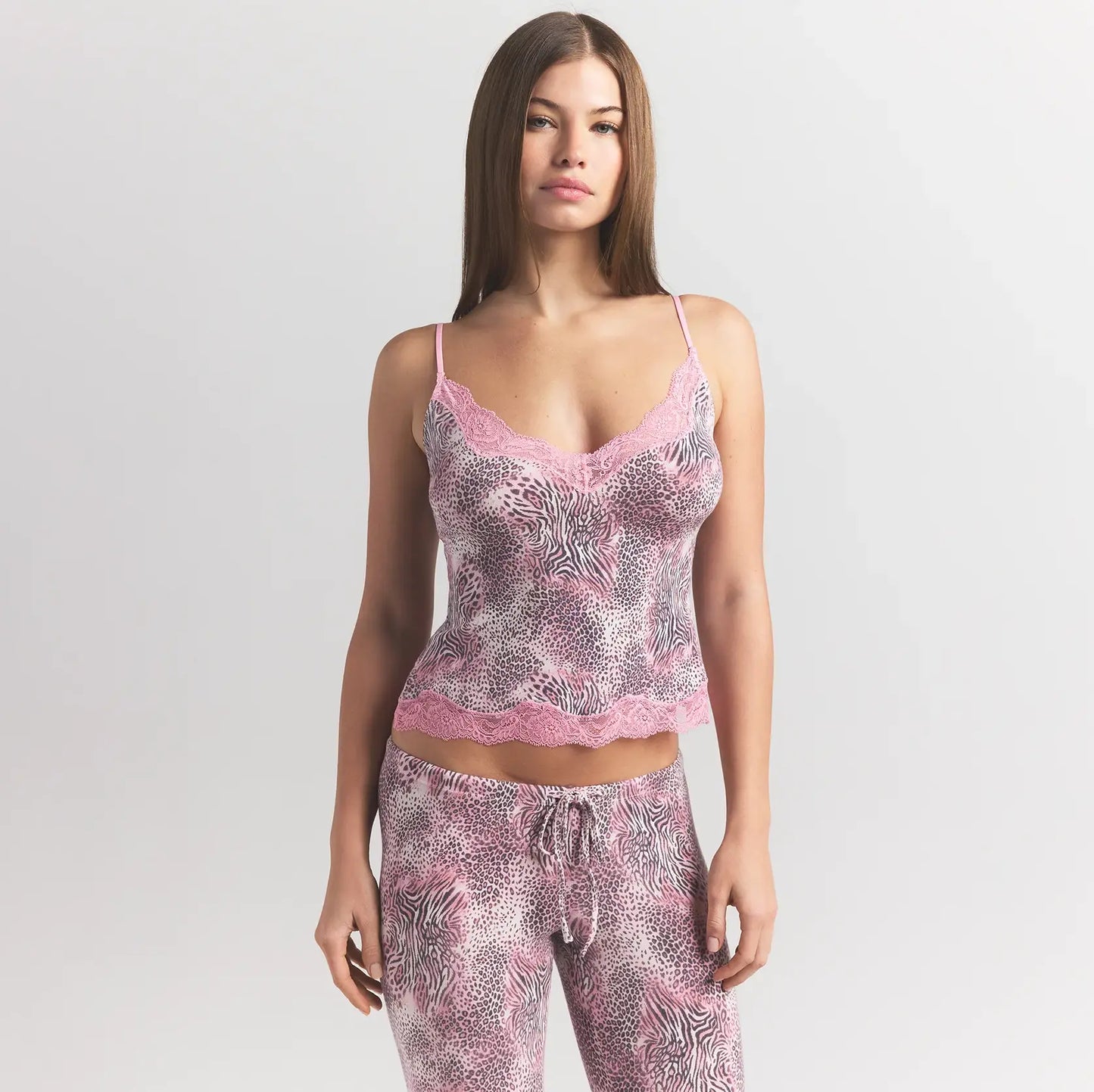 SKIMS SLEEP LACE CAMI AND PANT SET | BLOOM MINI MULTI ANIMAL