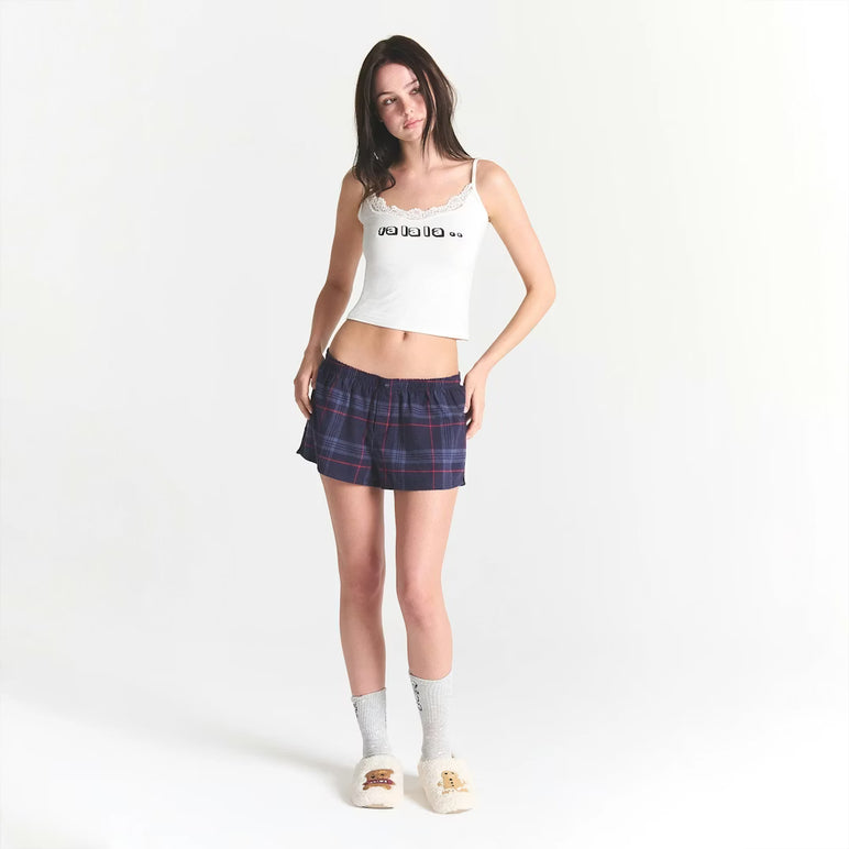 CACTUS PLANT FLEA MARKET X SKIMS SKIMS SLEEP LACE TANK AND FLANNEL SHORT SET | MARBLE FA LA LA PRINT