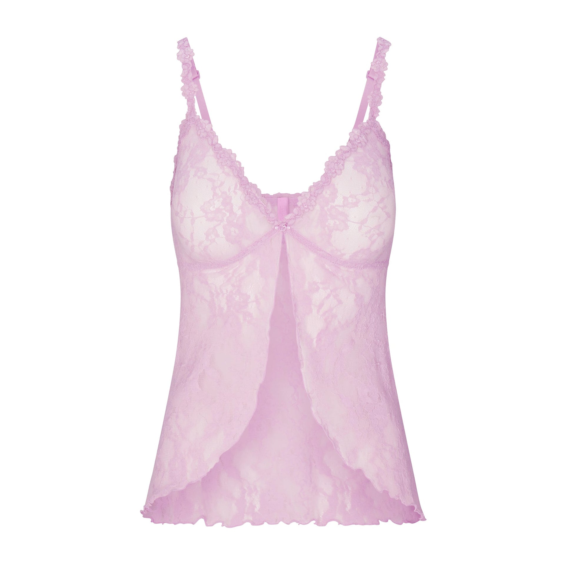 STRETCH LACE BABYDOLL TOP | BABY PINK