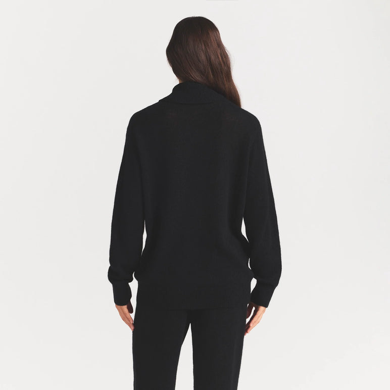 AIRY CASHMERE TURTLENECK | ONYX