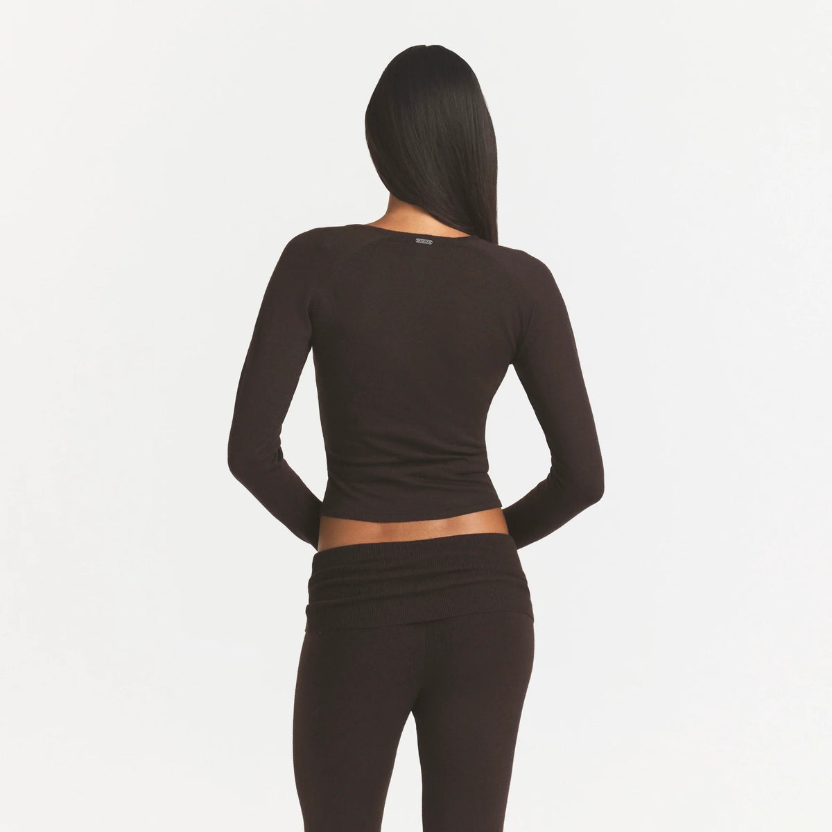 ESSENTIAL KNIT WRAP SWEATER | ESPRESSO