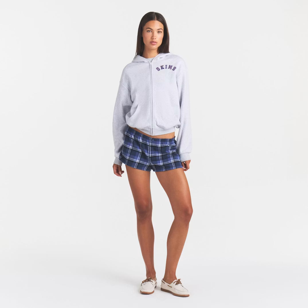 COTTON FLEECE CLASSIC ZIP UP HOODIE | LHG ARCHED SKIMS PLAID