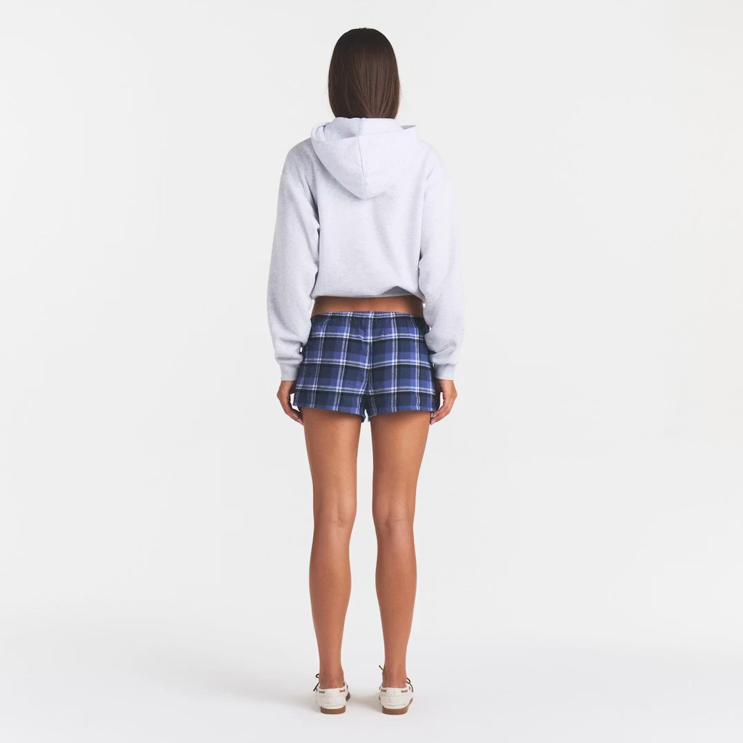 COTTON FLEECE CLASSIC ZIP UP HOODIE | LHG ARCHED SKIMS PLAID