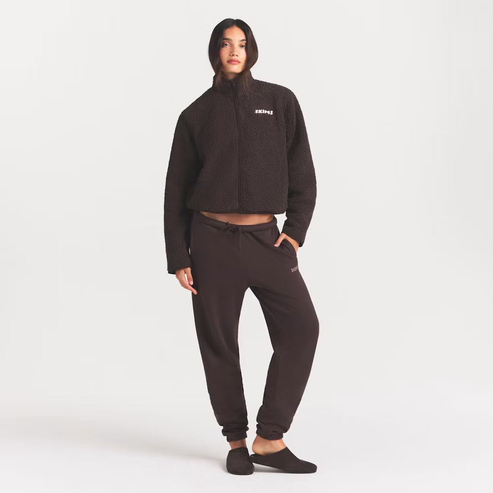 TEDDY BOXY ZIP UP JACKET | ESPRESSO