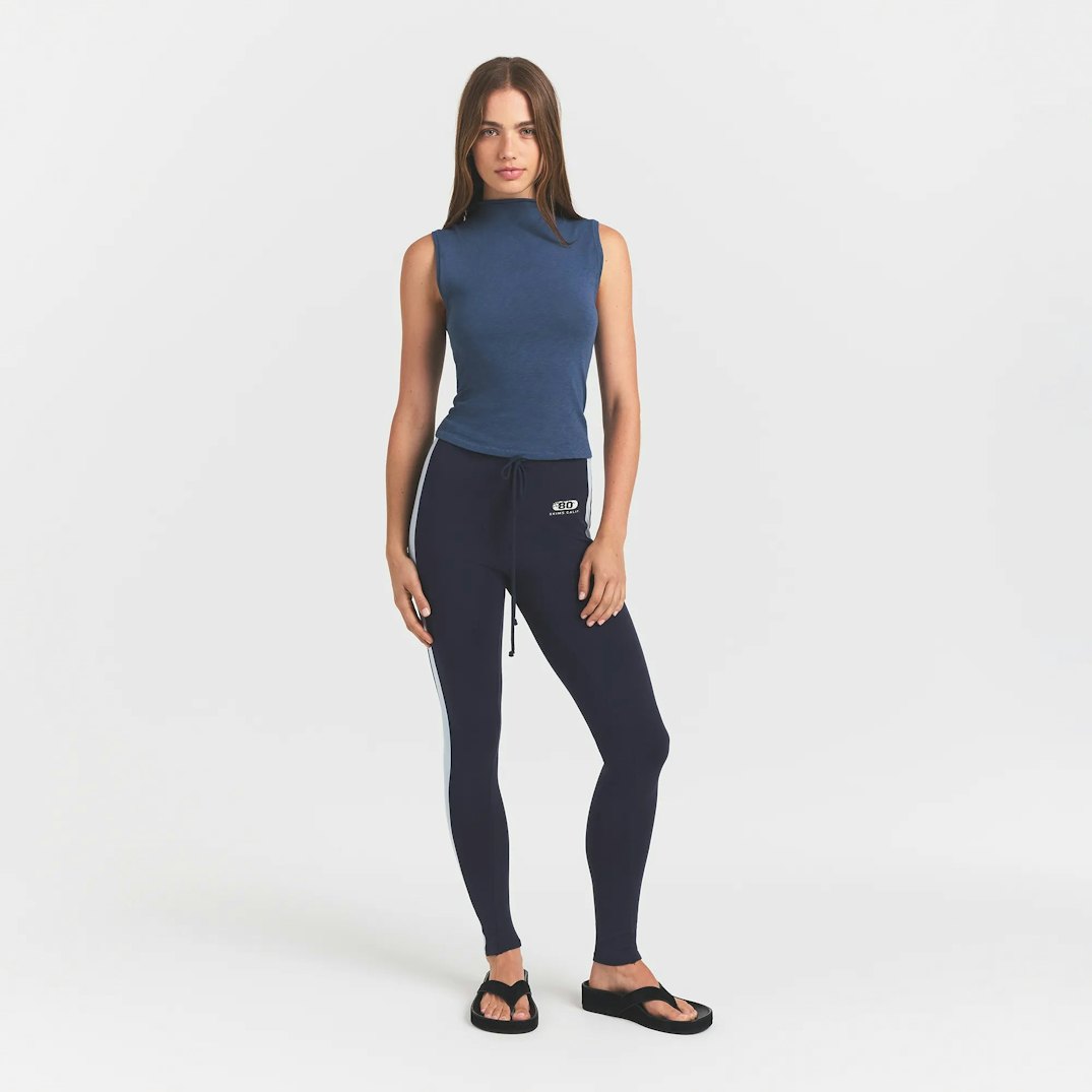 WORN IN JERSEY MOCK NECK TOP | INDIGO