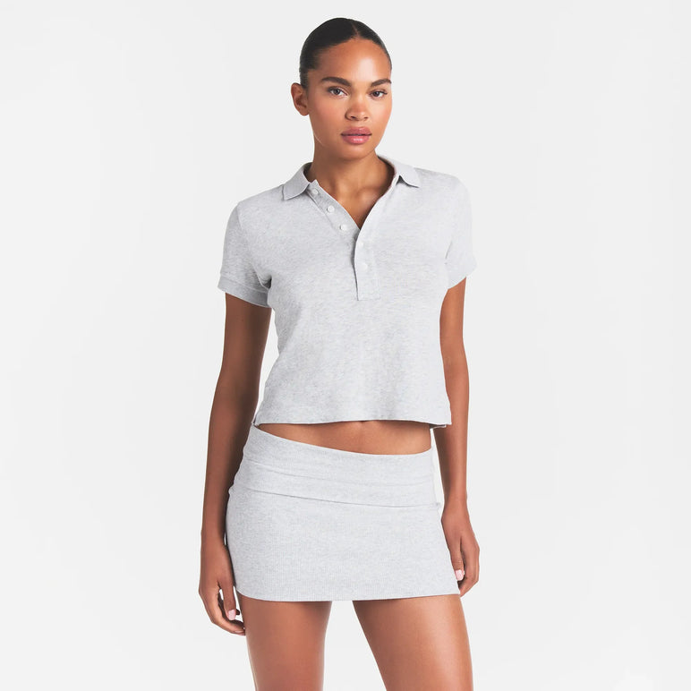 WORN IN JERSEY POLO | LIGHT HEATHER GREY