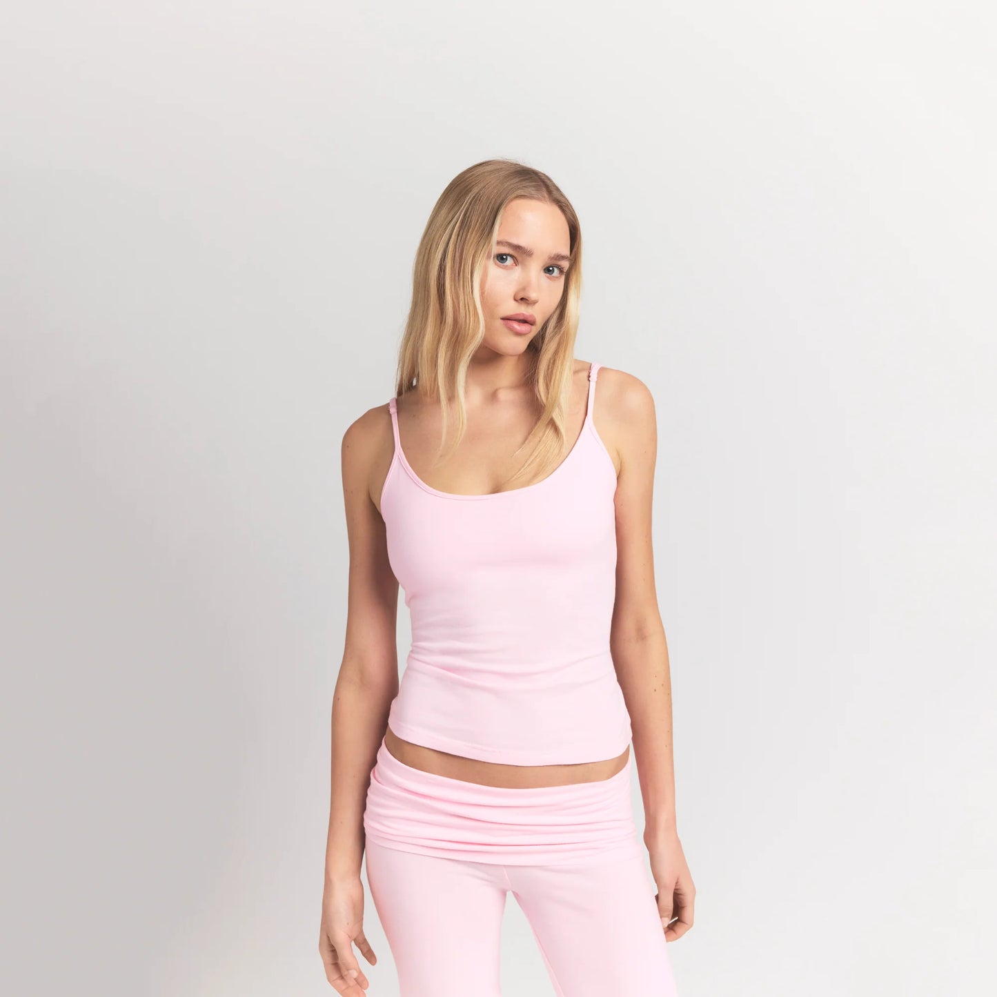 COTTON JERSEY SCOOP NECK CAMI | CHERRY BLOSSOM