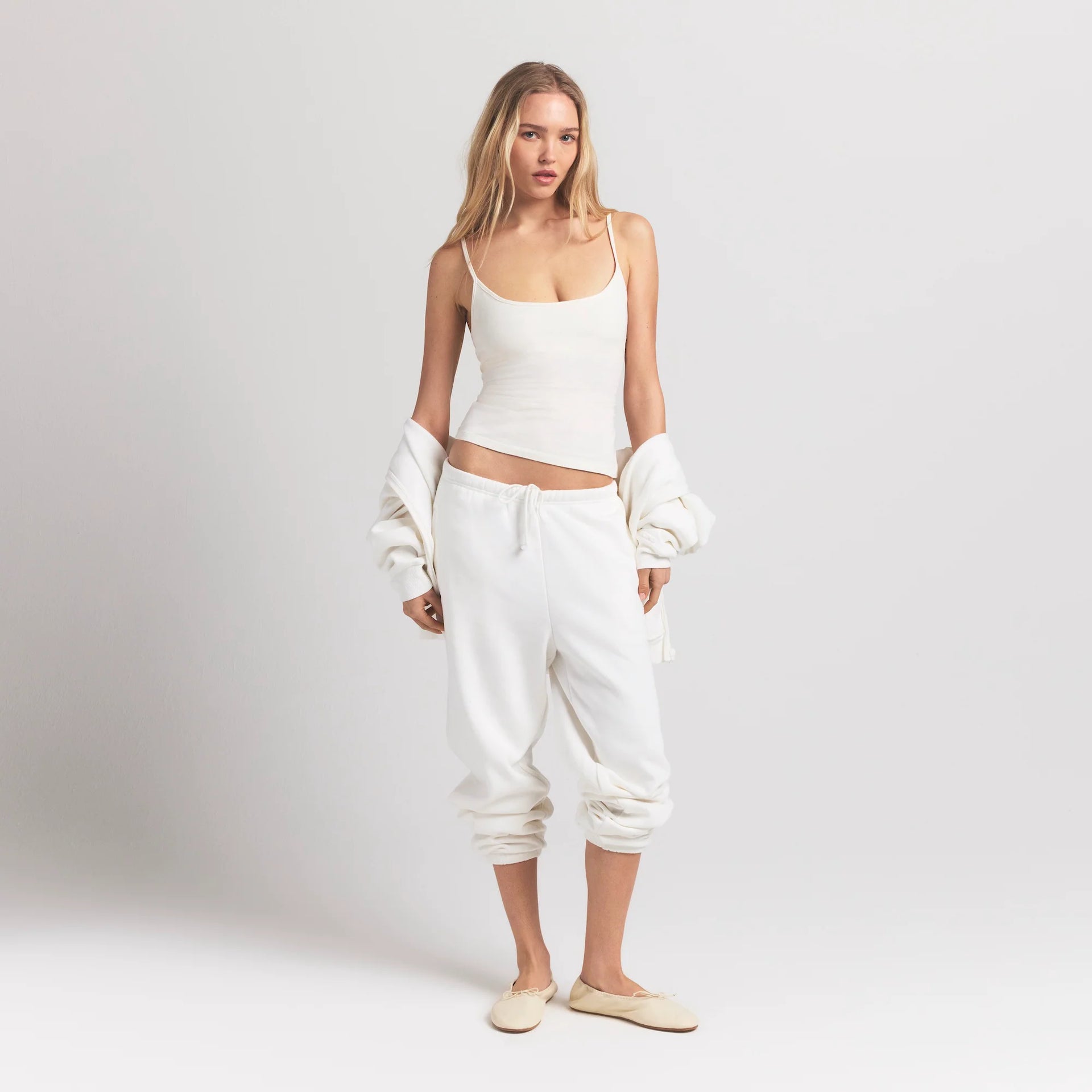 COTTON JERSEY SCOOP NECK CAMI | MARBLE