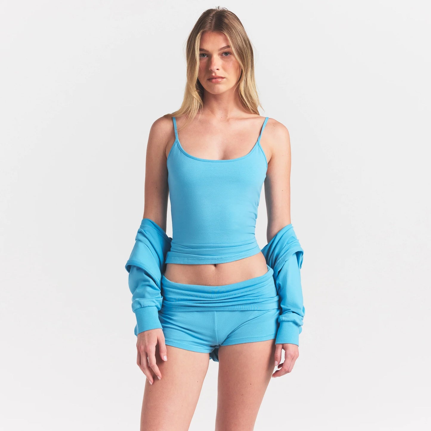 COTTON JERSEY SCOOP NECK CAMI | WATER