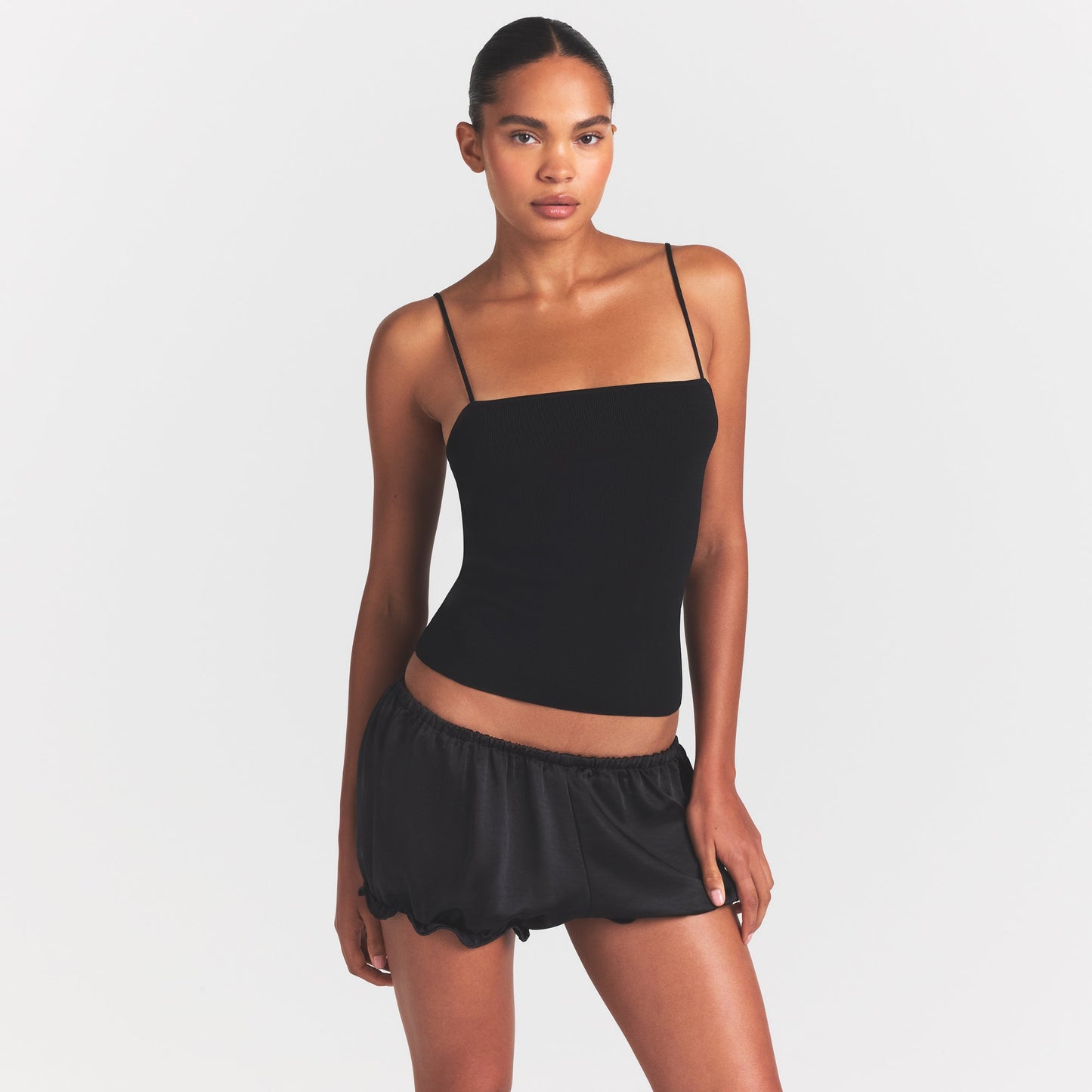 REFINED KNIT CAMI | OBSIDIAN
