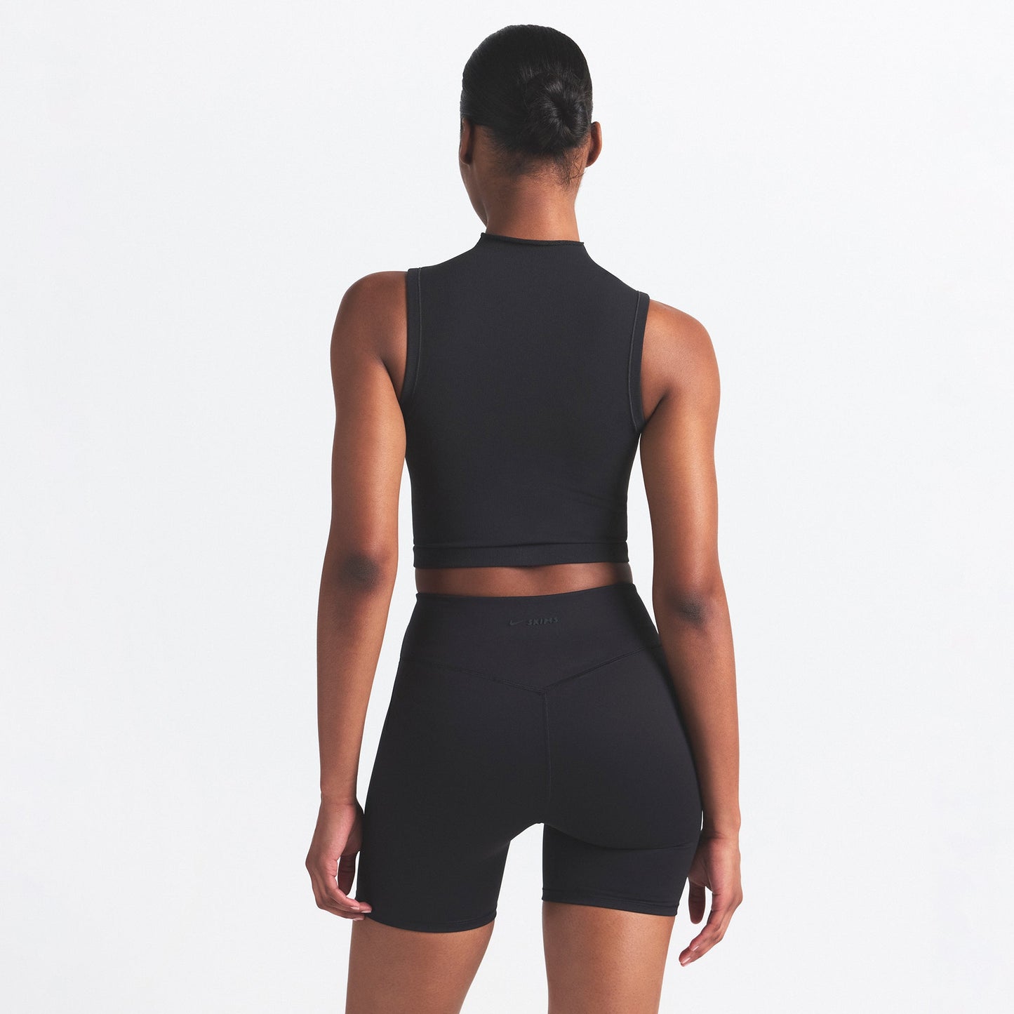 NikeSKIMS VINTAGE SEAMLESS MOCK NECK BRA TOP | OBSIDIAN