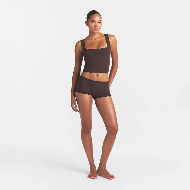 FITS EVERYBODY LACE TANK | ESPRESSO