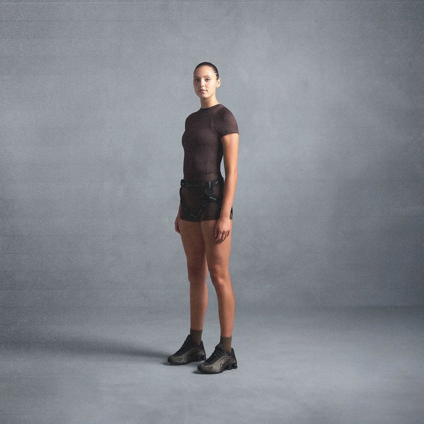 NikeSKIMS AIRY BABY TEE | DARK SEPIA